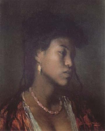 Leopold Carl Muller Portrait d'une Nubienne (mk32) oil painting image